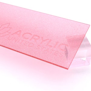 Acrylic Sheet 1/8&quot; Sparkle Pink Transparent - Plexiglass Plastic Acrylic sheet (DIY, Craft, Glowforge, Laser Cutting, CNC,...)