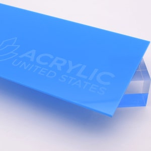 Acrylic Sheet 1/8&quot; Baby Blue Translucent #2648 - Plexiglass Plastic Acrylic sheet (DIY, Craft, Glowforge, Laser Cutting, CNC,...)