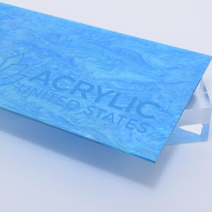 Acrylic Sheet 1/8" Pearl Glitter Blue Glossy - Plexiglass Plastic Acrylic sheet (DIY, Craft, Glowforge, Laser Cutting, CNC,...)