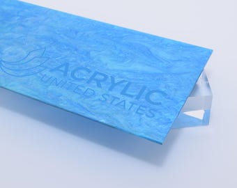 Acrylic Sheet 1/8" Pearl Glitter Blue Glossy - Plexiglass Plastic Acrylic sheet (DIY, Craft, Glowforge, Laser Cutting, CNC,...)