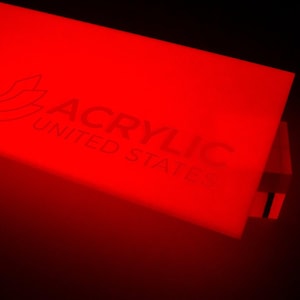 Acrylic Sheet 1/8&quot; Red Glow in the Dark Translucent - Plexiglass Plastic Acrylic sheet (DIY, Craft, Glowforge, Laser Cutting, CNC,...)