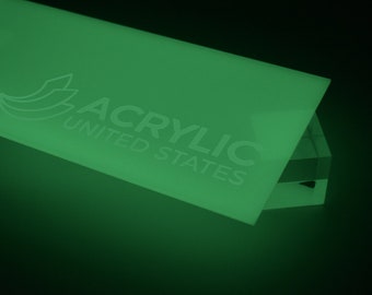 1/8" Green Glow in the Dark Translucent Acrylic Sheet - Plexiglass Plastic Acrylic sheet (DIY, Craft, Glowforge, Laser Cutting, CNC,...)