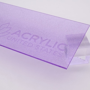 Acrylic Sheet 1/8" Sparkle Purple Transparent - Plexiglass Plastic Acrylic sheet (DIY, Craft, Glowforge, Laser Cutting, CNC,...)