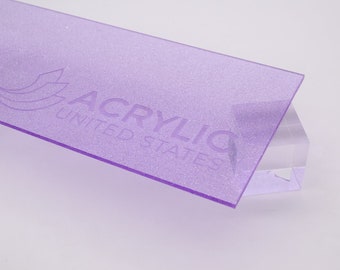 1/8" Sparkle Purple Transparent Acrylic Sheet - Plexiglass Plastic Acrylic sheet (DIY, Craft, Glowforge, Laser Cutting, CNC,...)