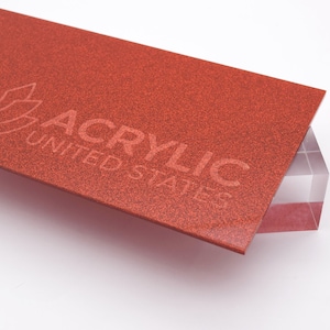 Acrylic Sheet 1/8" Red Glitter Two-Sided - Plexiglass Plastic Acrylic sheet (DIY, Craft, Glowforge, Laser Cutting, CNC,...)