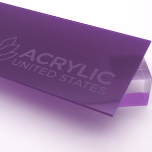 Acrylic Sheet 1/8" Violet Translucent #2287 - Plexiglass Plastic Acrylic sheet (DIY, Craft, Glowforge, Laser Cutting, CNC,...)