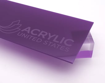 Acrylic Sheet 1/8" Violet Translucent #2287 - Plexiglass Plastic Acrylic sheet (DIY, Craft, Glowforge, Laser Cutting, CNC,...)