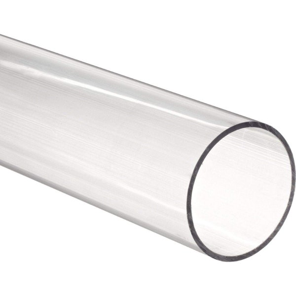Tube acrylique transparent 1/2" OD x 1/4" ID - Feuille acrylique en plastique plexiglas (bricolage, artisanat, Glowforge, découpe laser,...)