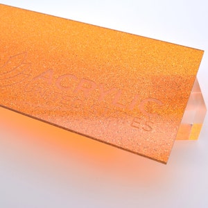 Acrylic Sheet 1/8&quot; Sparkle Amber Transparent - Plexiglass Plastic Acrylic sheet (DIY, Craft, Glowforge, Laser Cutting, CNC,...)