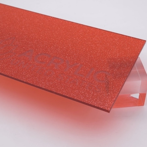 Acrylic Sheet 1/8&quot; Sparkle Red Transparent - Plexiglass Plastic Acrylic sheet (DIY, Craft, Glowforge, Laser Cutting, CNC,...)