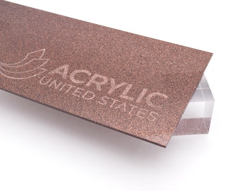 Acrylic Sheet 1/8" Brown Glitter Two-Sided - Plexiglass Plastic Acrylic sheet (DIY, Craft, Glowforge, Laser Cutting, CNC,...)
