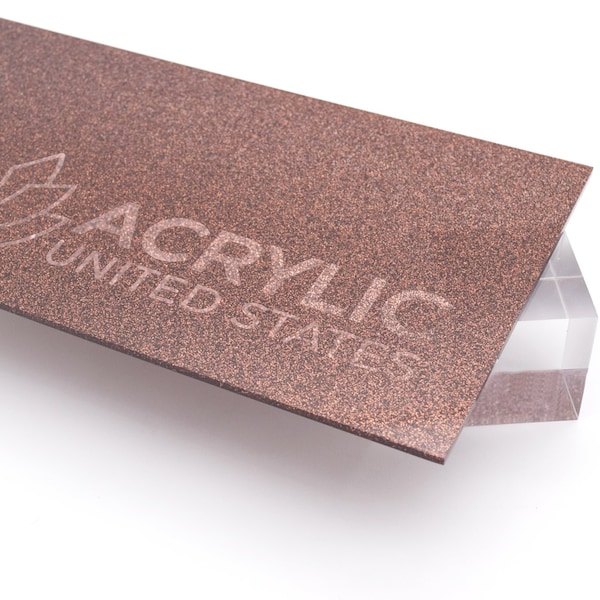 Acrylic Sheet 1/8" Brown Glitter Two-Sided - Plexiglass Plastic Acrylic sheet (DIY, Craft, Glowforge, Laser Cutting, CNC,...)