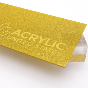 Acrylic Sheet 1/8" Gold Glitter Two-Sided - Plexiglass Plastic Acrylic sheet (DIY, Craft, Glowforge, Laser Cutting, CNC,...)