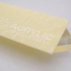 Acrylic Sheet 1/8" Wavy Yellow Glossy Marble - Plexiglass Plastic Acrylic sheet (DIY, Craft, Glowforge, Laser Cutting, CNC,...)