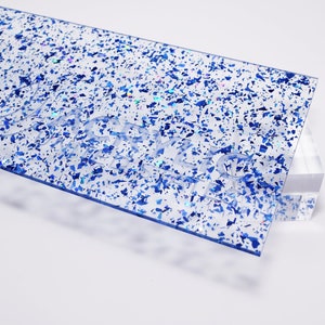 Acrylic Sheet 1/8&quot; Holographic Blue Flakes - Plexiglass Plastic Acrylic sheet (DIY, Craft, Glowforge, Laser Cutting, CNC,...)