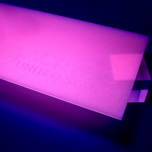 Acrylic Sheet 1/8&quot; Pink Glow in the Dark Translucent - Plexiglass Plastic Acrylic sheet (DIY, Craft, Glowforge, Laser Cutting, CNC,...)