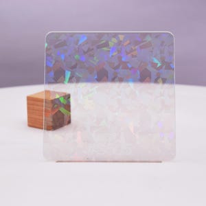 Acrylic Sheet 1/8&quot; Holographic Camo Transparent - Plexiglass Plastic Acrylic sheet (DIY, Craft, Glowforge, Laser Cutting, CNC,...)