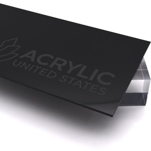Acrylic Sheet 1/16&quot;-1/8&quot;-3/16&quot;-1/4&quot; Black #2025 - Plexiglass Plastic Acrylic sheet (DIY, Craft, Glowforge, Laser Cutting, CNC,...)
