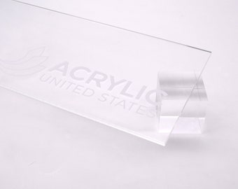 Feuille acrylique 1/16"-1/8"-3/16"-1/4" transparente - Feuille acrylique en plastique plexiglas (bricolage, artisanat, Glowforge, découpe laser, CNC,...)