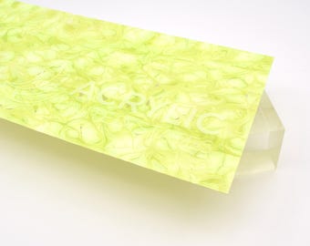 Acrylic Sheet 1/8" Marble Swirl Green Transparent - Plexiglass Plastic Acrylic sheet (DIY, Craft, Glowforge, Laser Cutting, CNC,...)