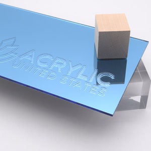 Acrylic Sheet 1/8&quot; Light Blue Mirror #1000 - Plexiglass Plastic Acrylic sheet (DIY, Craft, Glowforge, Laser Cutting, CNC,...)