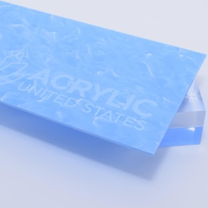Acrylic Sheet 1/8" Wavy Blue Glossy Marble - Plexiglass Plastic Acrylic sheet (DIY, Craft, Glowforge, Laser Cutting, CNC,...)