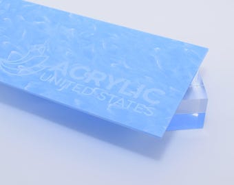 Acrylic Sheet 1/8" Wavy Blue Glossy Marble - Plexiglass Plastic Acrylic sheet (DIY, Craft, Glowforge, Laser Cutting, CNC,...)
