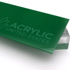 Acrylic Sheet 1/8&quot; Green Opaque #2108 - Plexiglass Plastic Acrylic sheet (DIY, Craft, Glowforge, Laser Cutting, CNC,...)