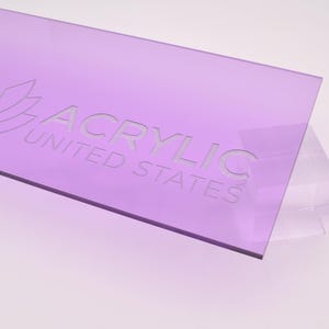 Acrylic Sheet 1/8" Purple Transparent #6006 - Plexiglass Plastic Acrylic sheet (DIY, Craft, Glowforge, Laser Cutting, CNC,...)