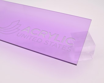 Lámina acrílica de 1/8" color púrpura transparente n.° 6006 - 9" x 11" - Lámina acrílica de plástico tipo plexiglás (bricolaje, manualidades, Glowforge, corte láser, CNC,...)