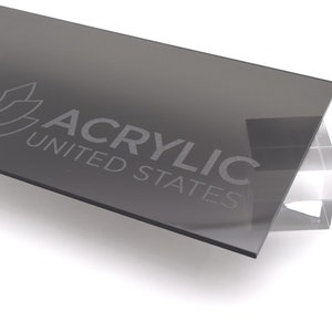Acrylic Sheet 1/8&quot; Dark Gray Transparent #2074 - Plexiglass Plastic Acrylic sheet (DIY, Craft, Glowforge, Laser Cutting, CNC,...)