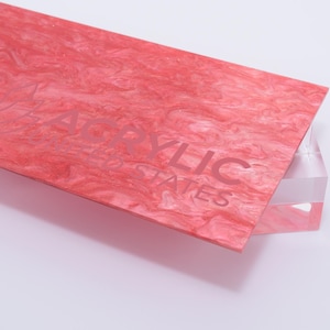 Acrylic Sheet 1/8" Pearl Glitter Red Glossy - Plexiglass Plastic Acrylic sheet (DIY, Craft, Glowforge, Laser Cutting, CNC,...)
