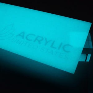 Acrylic Sheet 1/8&quot; Blue Glow in the Dark Translucent - Plexiglass Plastic Acrylic sheet (DIY, Craft, Glowforge, Laser Cutting, CNC,...)
