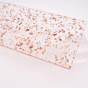 Acrylic Sheet 1/8&quot; Holographic Rose Gold Flakes - Plexiglass Plastic Acrylic sheet (DIY, Craft, Glowforge, Laser Cutting, CNC,...)