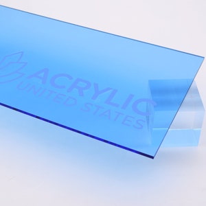 Acrylic Sheet 1/8" Light Blue Transparent #2069 - Plexiglass Plastic Acrylic sheet (DIY, Craft, Glowforge, Laser Cutting, CNC,...)