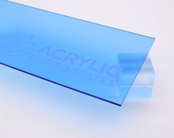 Acrylic Sheet 1/8" Light Blue Transparent #2069 - Plexiglass Plastic Acrylic sheet (DIY, Craft, Glowforge, Laser Cutting, CNC,...)