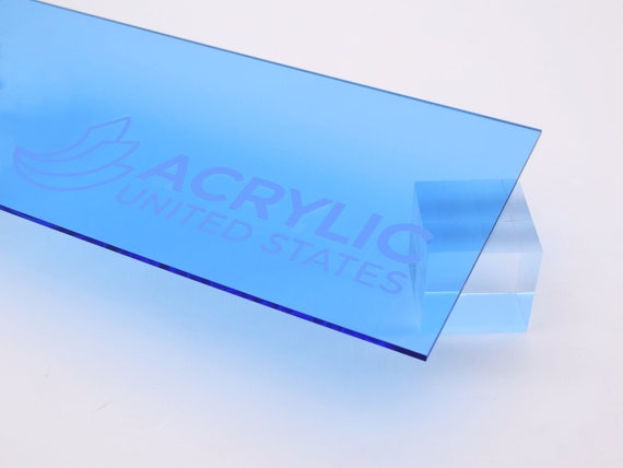 Feuille acrylique 1/8 bleu clair transparent 2069 Feuille acrylique  plastique plexiglas DIY, artisanat, Glowforge, Découpe laser, CNC, -   France