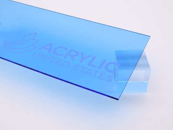 thumbnail image 2 of Light Blue Transparent Acrylic Plexiglass Sheet - 1/8" X 5.5" X 5.5" #2069 2 of 3