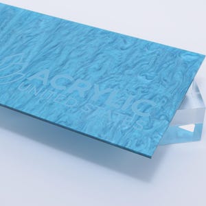 Acrylic Sheet 1/8" Pearl Blue Glossy - Plexiglass Plastic Acrylic sheet (DIY, Craft, Glowforge, Laser Cutting, CNC,...)