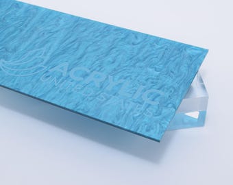 Acrylic Sheet 1/8" Pearl Blue Glossy - Plexiglass Plastic Acrylic sheet (DIY, Craft, Glowforge, Laser Cutting, CNC,...)