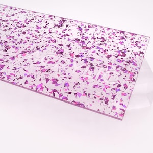 Acrylic Sheet 1/8&quot; Holographic Purple Flakes - Plexiglass Plastic Acrylic sheet (DIY, Craft, Glowforge, Laser Cutting, CNC,...)