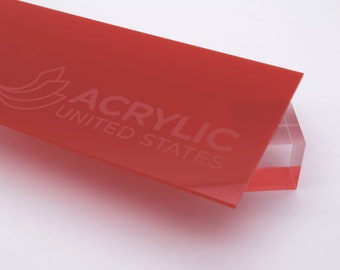 1/8" Light Red Translucent #2283 Acrylic Sheet - Plexiglass Plastic Acrylic sheet (DIY, Craft, Glowforge, Laser Cutting, CNC,...)