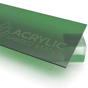 Acrylic Sheet 1/8&quot; Green Transparent #2092 - Plexiglass Plastic Acrylic sheet (DIY, Craft, Glowforge, Laser Cutting, CNC,...)