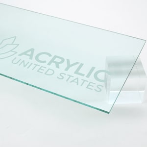 Acrylic Sheet 1/8&quot; Clear Glass effect #3030 (Green Edge) - Plexiglass Plastic Acrylic sheet (DIY, Craft, Glowforge, Laser Cutting, CNC,...)
