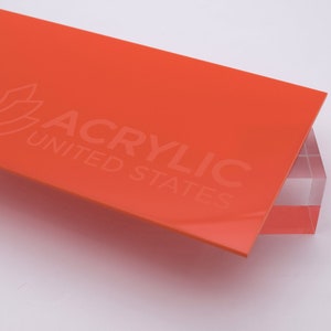 Acrylic Sheet 1/8&quot; Red/Orange Translucent #2662 - Plexiglass Plastic Acrylic sheet (DIY, Craft, Glowforge, Laser Cutting, CNC,...)