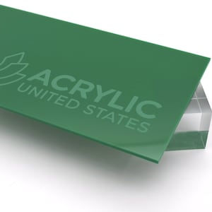 Acrylic Sheet 1/8" Green Opaque #2108 - Plexiglass Plastic Acrylic sheet (DIY, Craft, Glowforge, Laser Cutting, CNC,...)