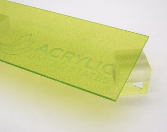 1/8" Sparkle Green Transparent Acrylic Sheet - Plexiglass Plastic Acrylic sheet (DIY, Craft, Glowforge, Laser Cutting, CNC,...)