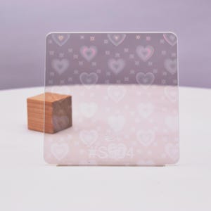 Acrylic Sheet 1/8&quot; Holographic Heart Transparent - Plexiglass Plastic Acrylic sheet (DIY, Craft, Glowforge, Laser Cutting, CNC,...)