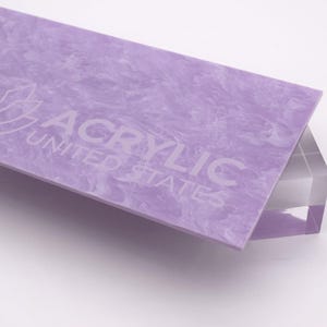 Acrylic Sheet 1/8" Wavy Purple Glossy Marble - Plexiglass Plastic Acrylic sheet (DIY, Craft, Glowforge, Laser Cutting, CNC,...)