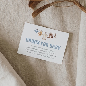 Livres de baby shower de cow-boy pour modèle de carte de bébé, insertion de demande de livre de shower de bébé occidental imprimable, téléchargement numérique